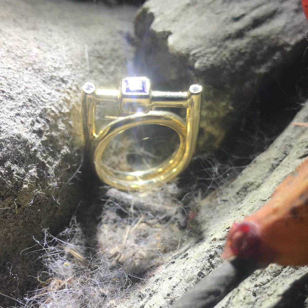 14k gold diamond & tanzanite ring